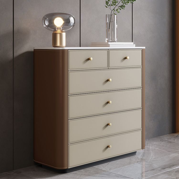 15.6-inch Width Storage Chest Stone Contemporary Dresser with 6 Drawers