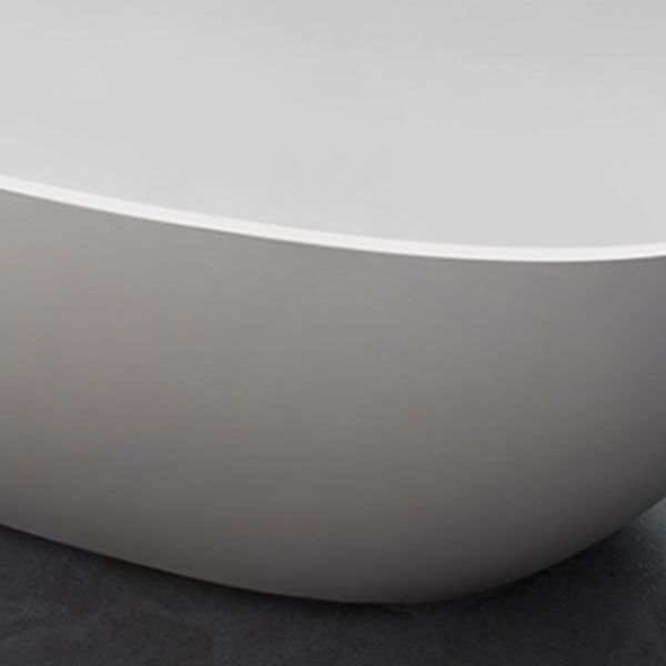 Modern Stone Ellipse Bathtub Freestand Soaking Bathtub with Drain Bath Tub