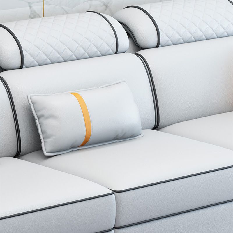 U-Shaped Velvet and Faux Leather Modular Furniture Sectionals for 7 People