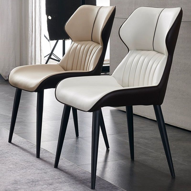 Contemporary Dining Chair Kitchen Arm Side Chair with Metal Legs