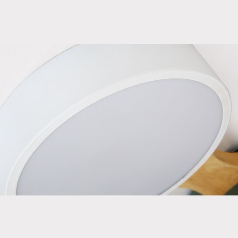 Ronde LED Macaron Plafond Fixture in Modern Creative Style Wooden Flush Mount met Acryl