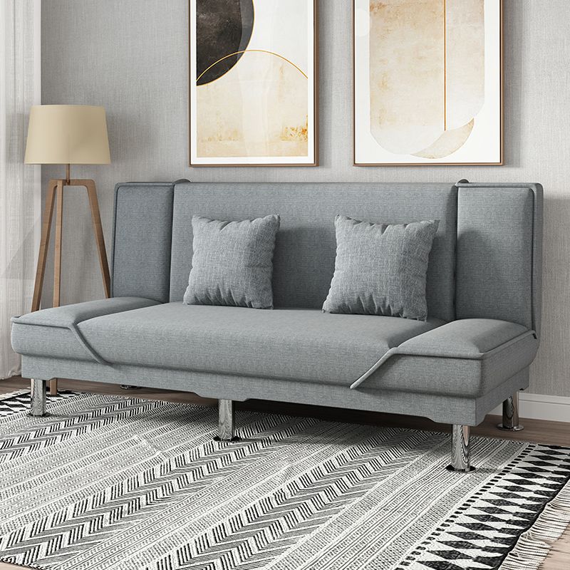 Armless Settee with Cotton Blend 19.68" W Convertible Sleeper Sofa for Living Room