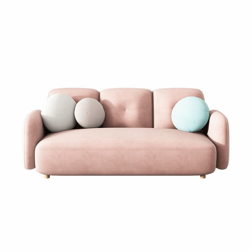 Ultra-Modern Cushions Rolled Arm Living Room Stationary Settee