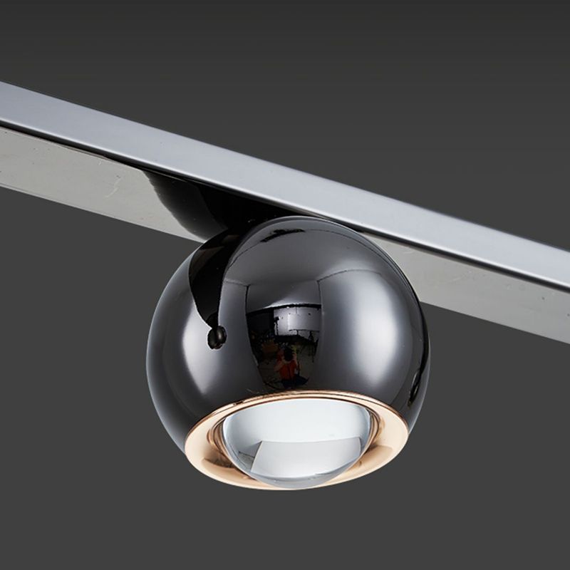 Contemporary Hanging Light Globe Island Light Fixture in Black for Dining Room
