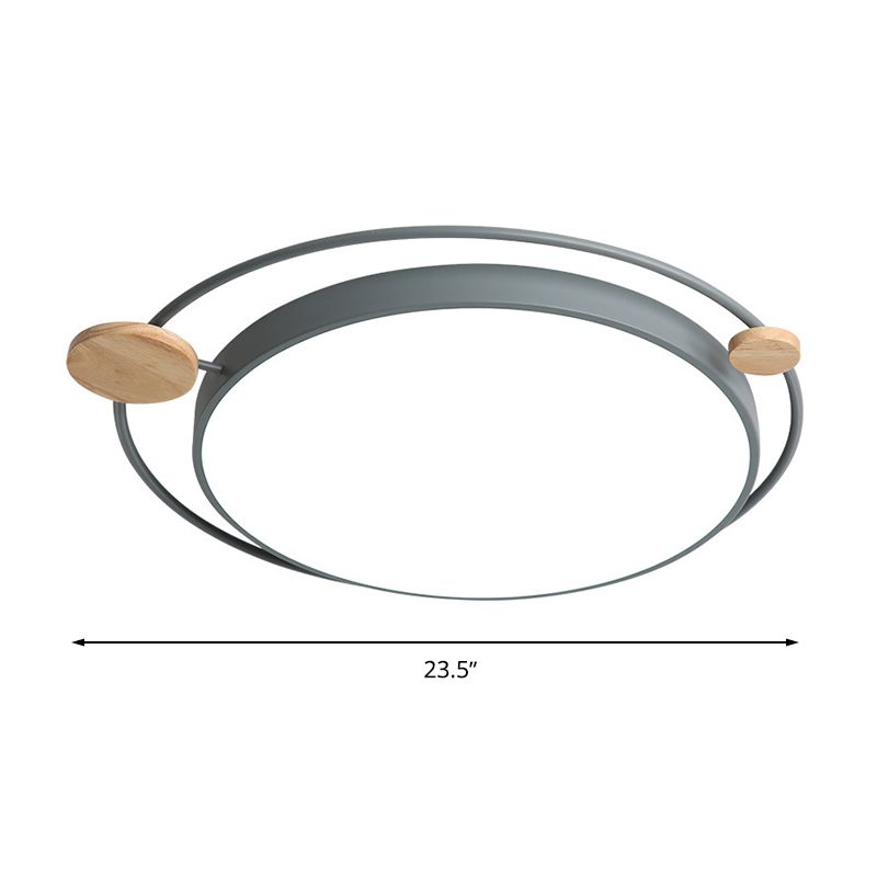 Modernistisch rond plafondgemonteerd licht acryl 16"/19,5"/23,5" W LED slaapkamer grijs/wit inbouwlicht in natuurlijk/3 kleuren licht