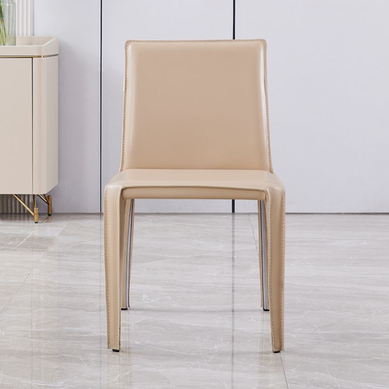 Modern Style Dining Chairs Armless Dining Chair with Metal Legs for Kitchen