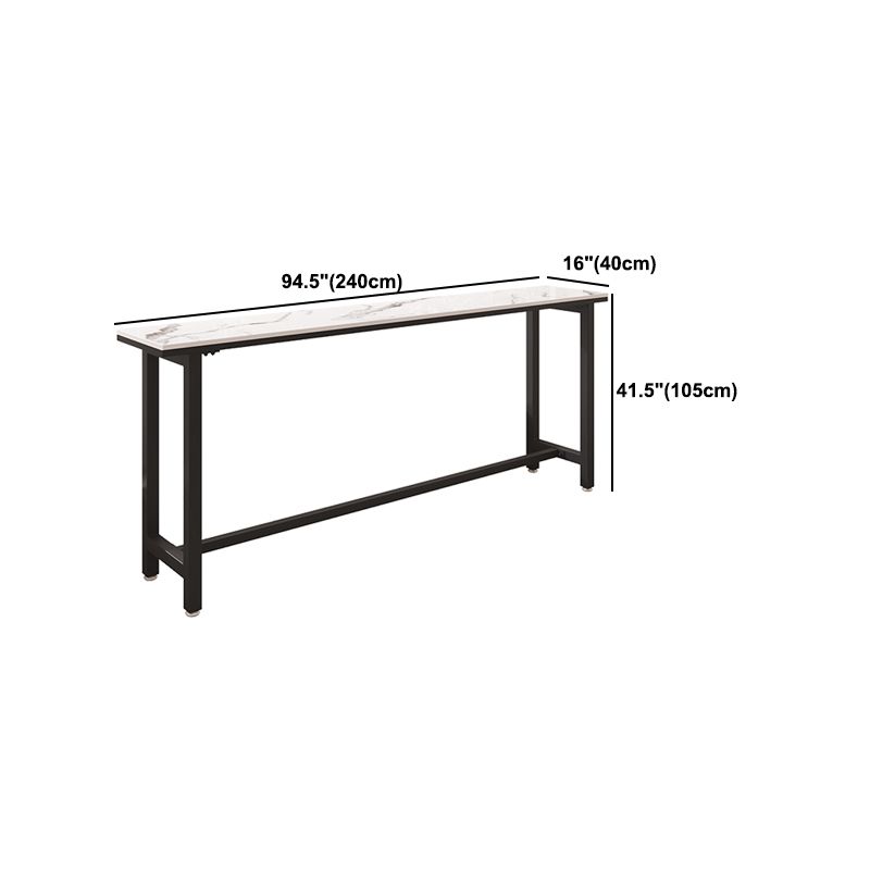 Modern 1/5 Pieces Bar Table Set Rectangle Stone Counter Table with Stools for Cafe