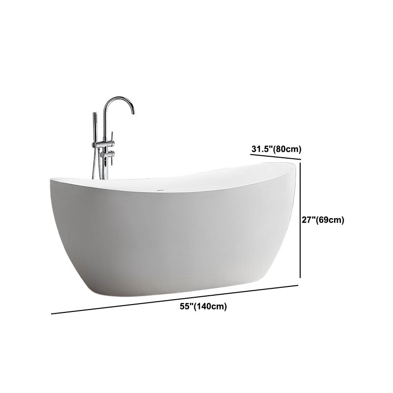 Modern Acrylic Bathtub Home and Hotel Freestanding Bath Tub in White