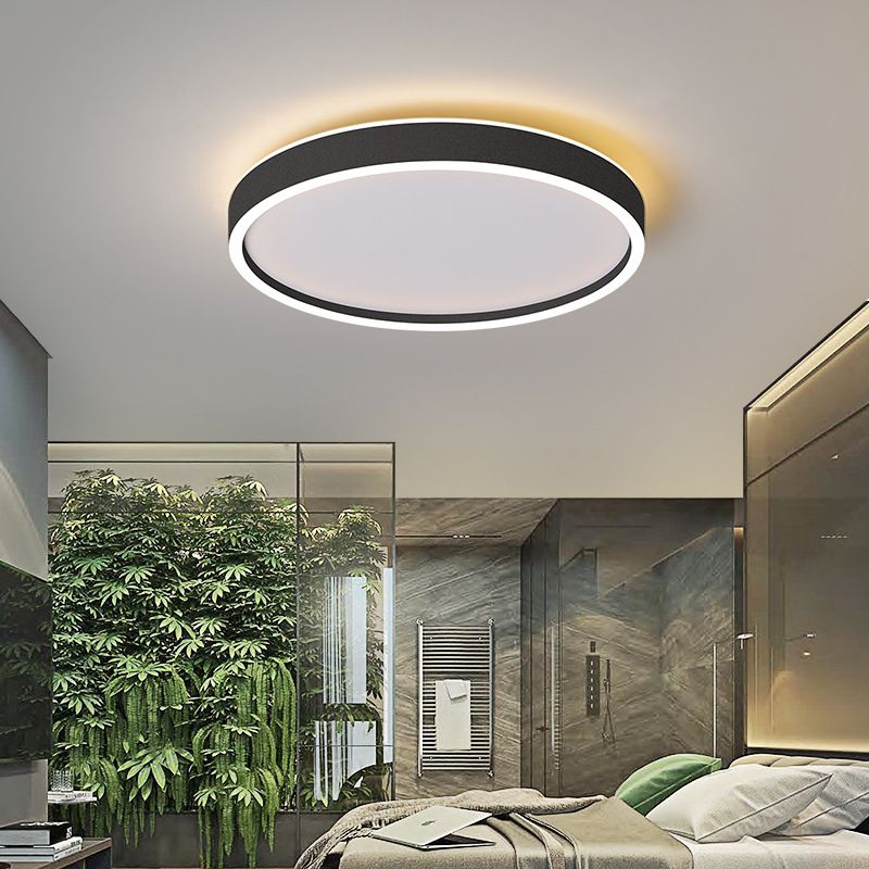 Round Shade Living Room LED Flush Mount Acrylic Modern Flushmount Ceiling Lighting
