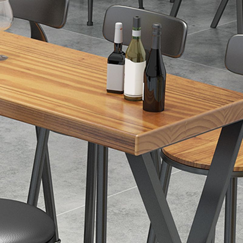 Glam Bar-height Table Solid Wood Top Pub Table for Patio Use