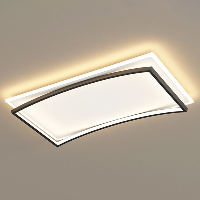 Creative Double Layer Geometric Ceiling Light Nordic Style Minimalism LED Flush Mount Lighting Fixture for Bedroom