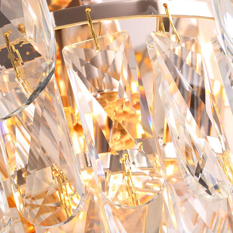 Lámpara de pared cónica con niveles de cristal Artística 3 cabezas Luz de la pared de latón para sala de estar