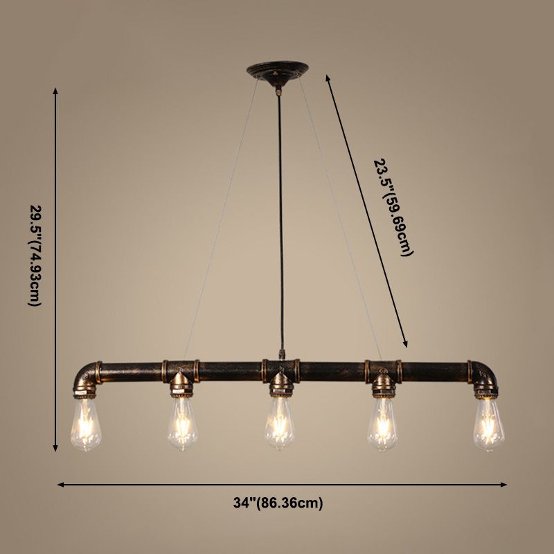 Lampadario il lampadario lineare in stile lampadario lineare di arrugginitura in metallo