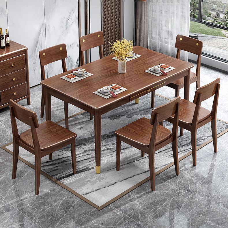 Luxe walnoottafel voor restaurant rechthoek houten eettafel met 4 poten