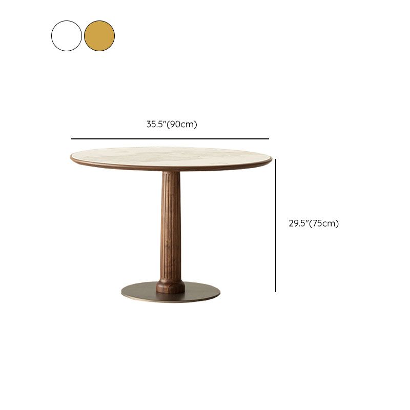 Modern Round Dining Table Wooden Base Dinner Table for Dining Room