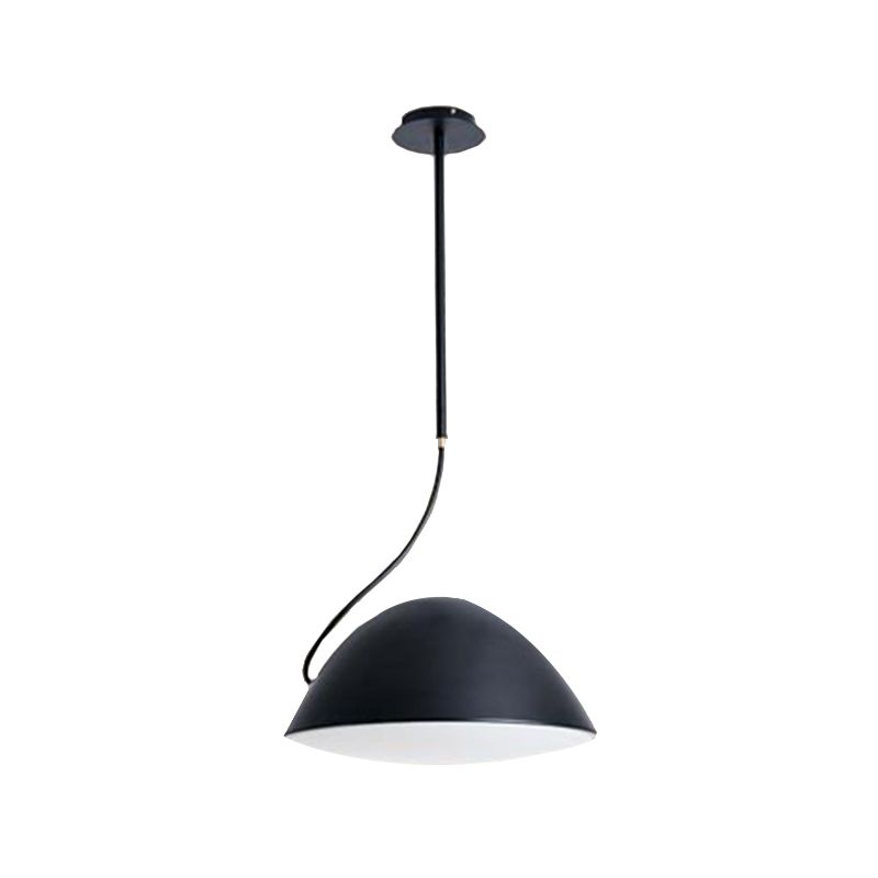 Luz de colgante colgante de domo negro/negro Metal contemporáneo 1 Luz de suspensión de luz para comedor