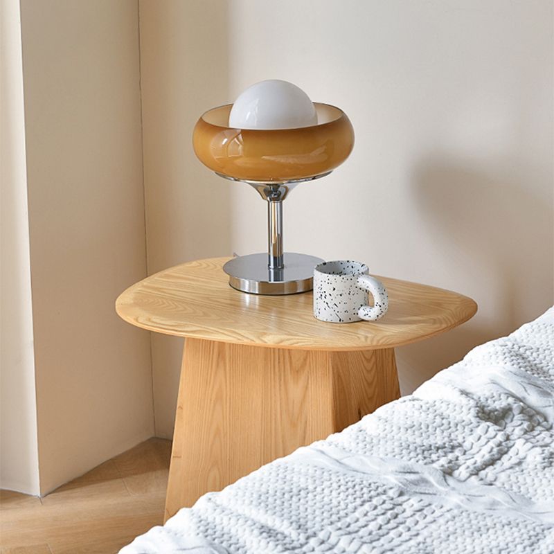 Pedestal Solid Wood Coffee Table Set Elliptical Simple Cocktail Table