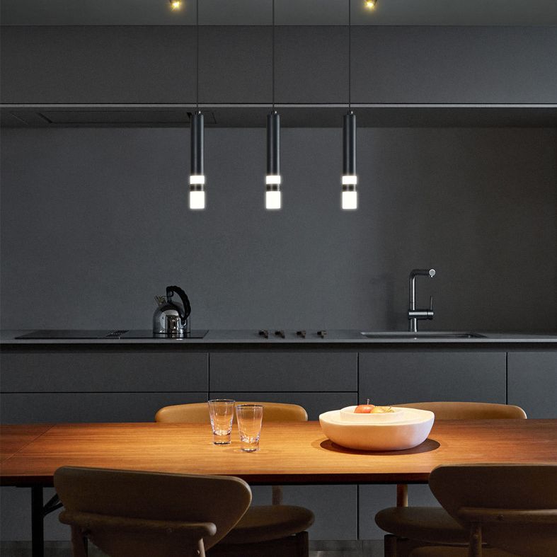 Lampada cilindrica isola semplicità stile in metallo a led isola illuminazione