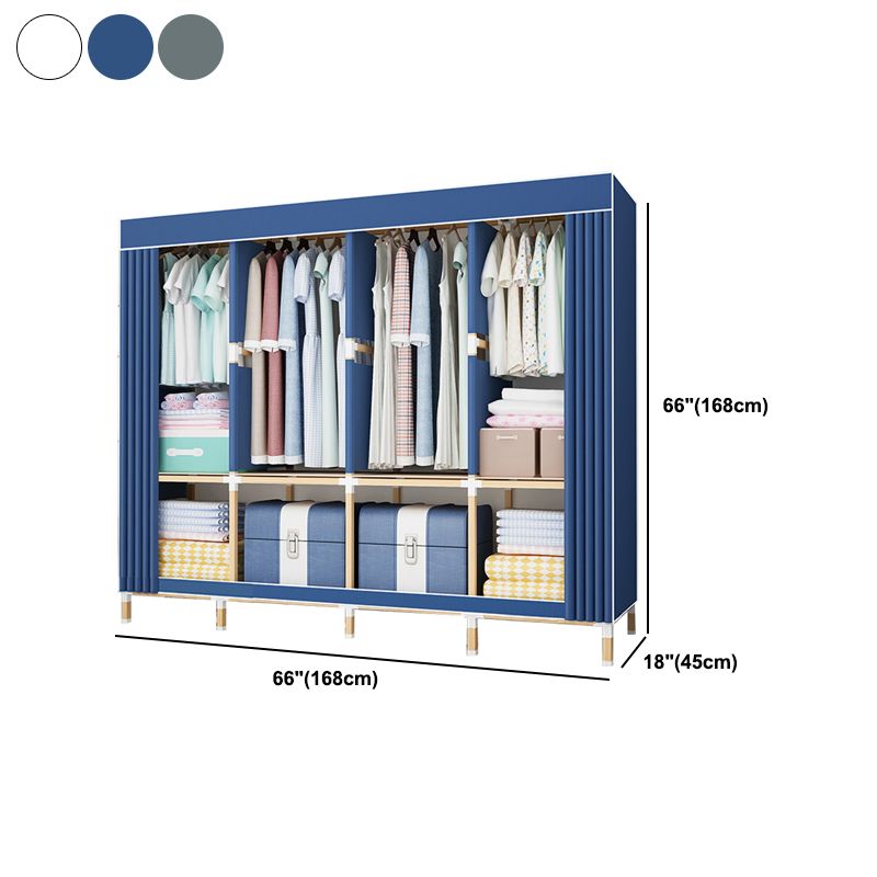 Contemporary Style Wardrobe Armoire Solid Wood Bedroom Wardrobe Closet with Shelves