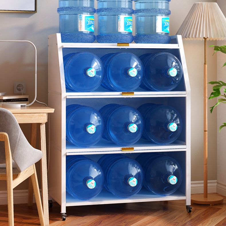 Closed Back Steel Bookcase Standard Glam Bookshelf with Doors