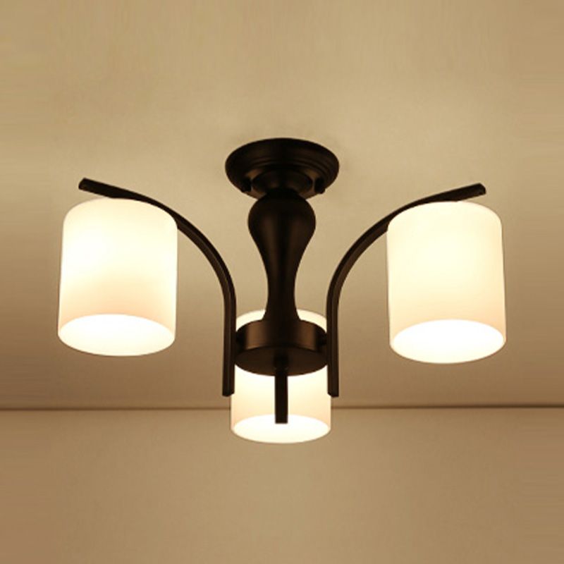 Modern Flush Mount Light Simple Ceiling Lamp with Glass Shade for Drawing Room Living Room