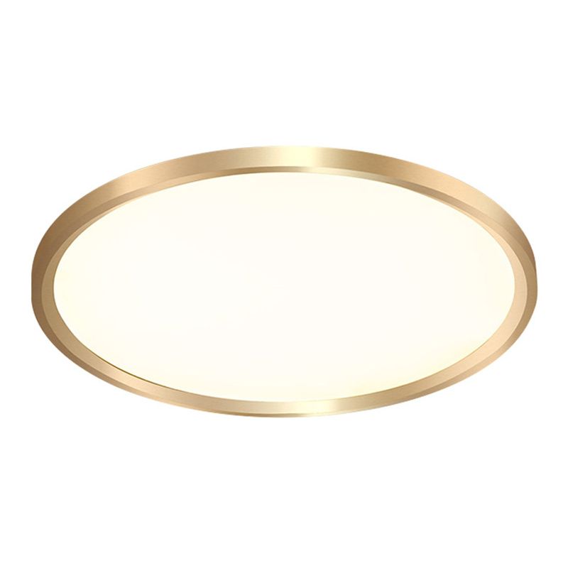 LED Bedroom Flush Ceiling Light Fixture Modern Gold Flush Ceiling Light with Circle Metal Shade