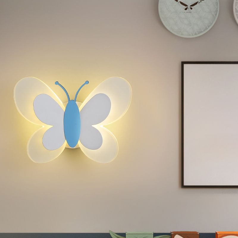 1 Light Butterfly Wall Lighting Fixtures Modern Style Metal Wall Mounted Lights