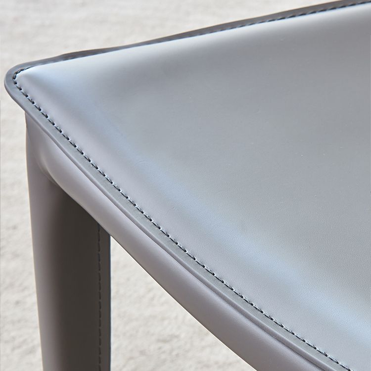 Modern Style Leather Dining Room Chair Armless Metal Side Chair for Home Use