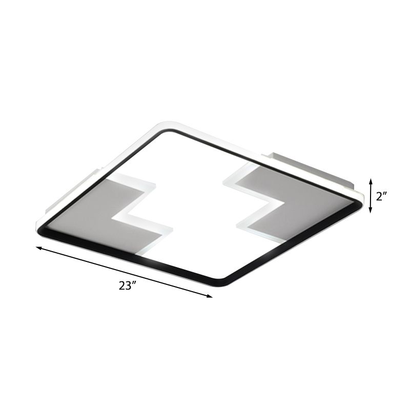 Plafonnier encastré en bloc acrylique simplicité 19 "/23"/27,5 "de large LED blanc/noir lampe encastrée en lumière chaude/blanche
