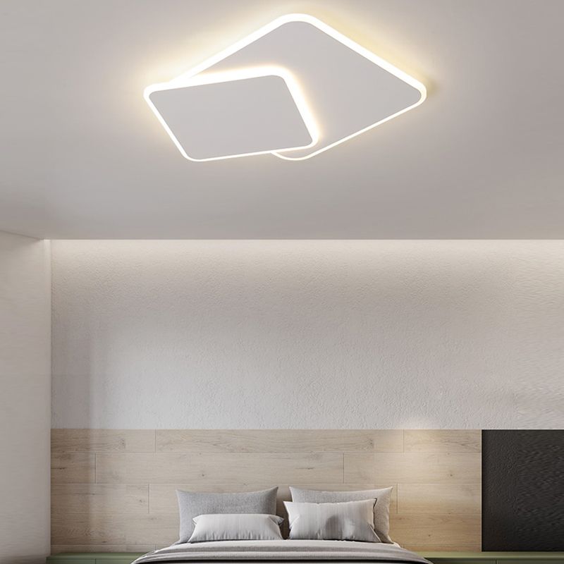 Plafonnier LED carré en métal, style nordique, éclairage d'intérieur, luminaire décoratif de plafond, idéal pour une chambre à coucher