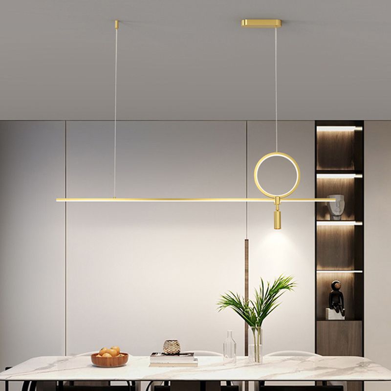 Minimalist Hanging Island Light Metal LED Hanging Lighting Fixture for Sitting Room