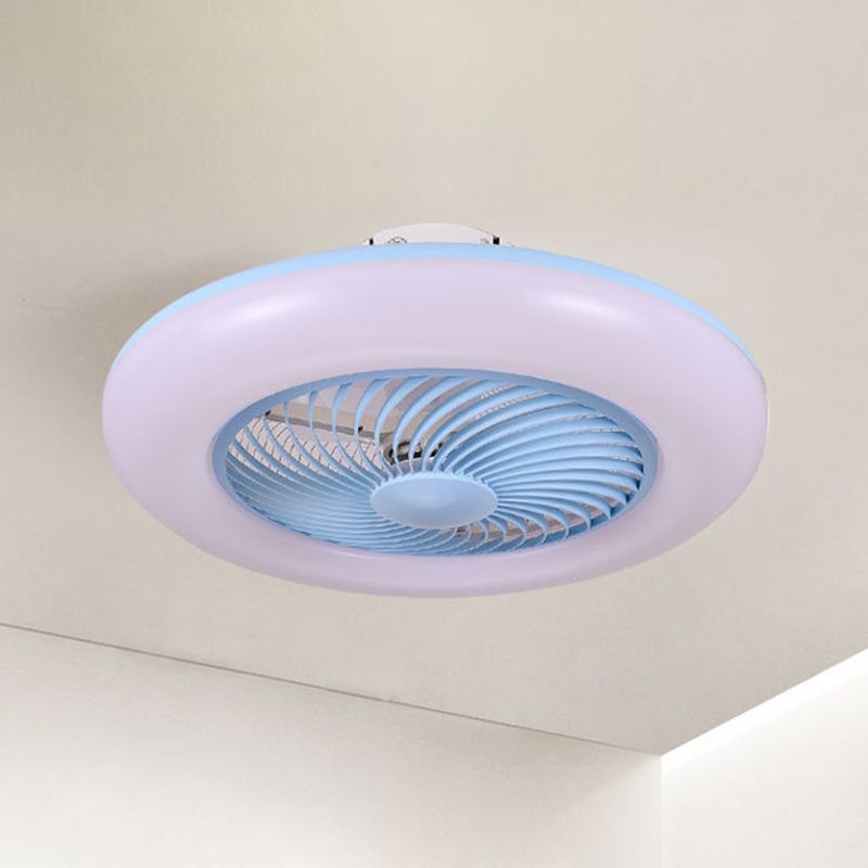 Runde Lüfterleuchte Deckenleuchte Makkaron Acryl -Esszimmer LED Semi Flush Light