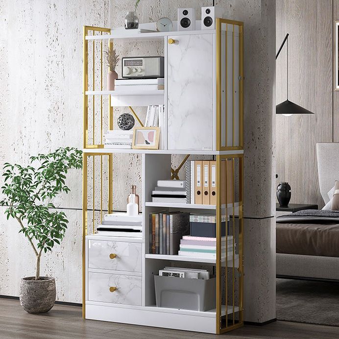 Modern Metal Book Shelf Home Open Back Bookcase with Shelves