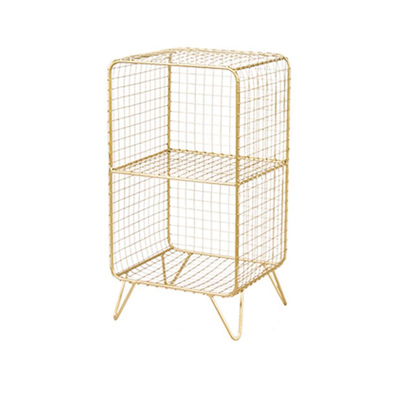 Modern Metal Bookshelf Standard Vertical Closed Back Bookcase in Burnish