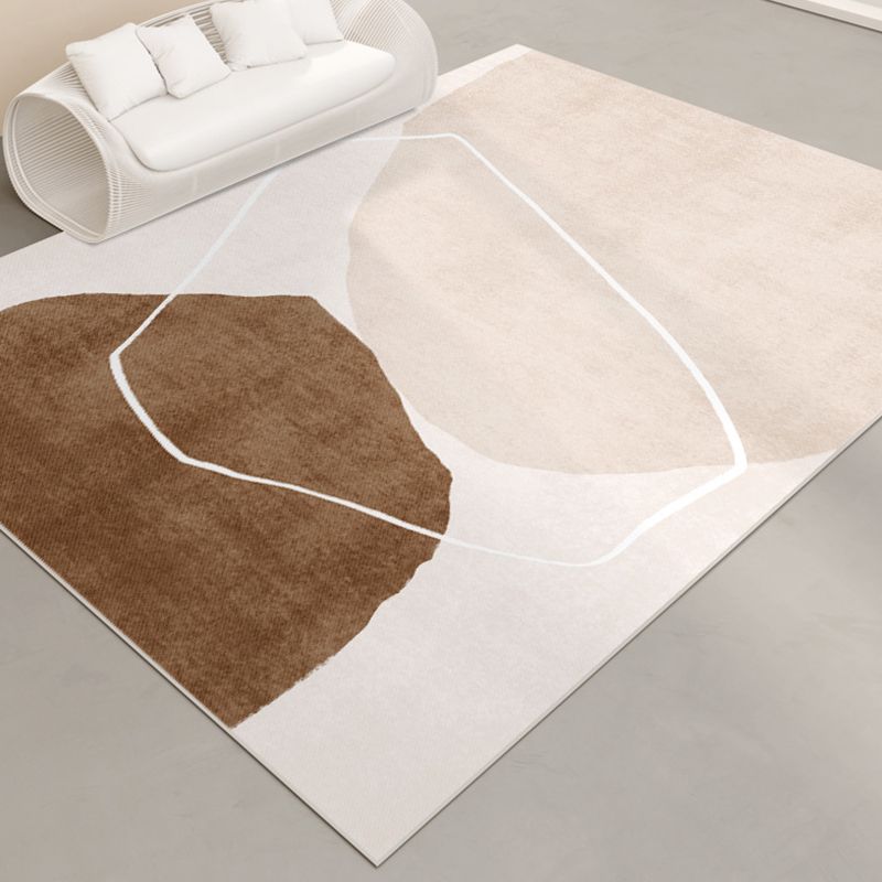 Green Modern Rug Polyester Contrast Color Rug Washable Rug for Home Decor