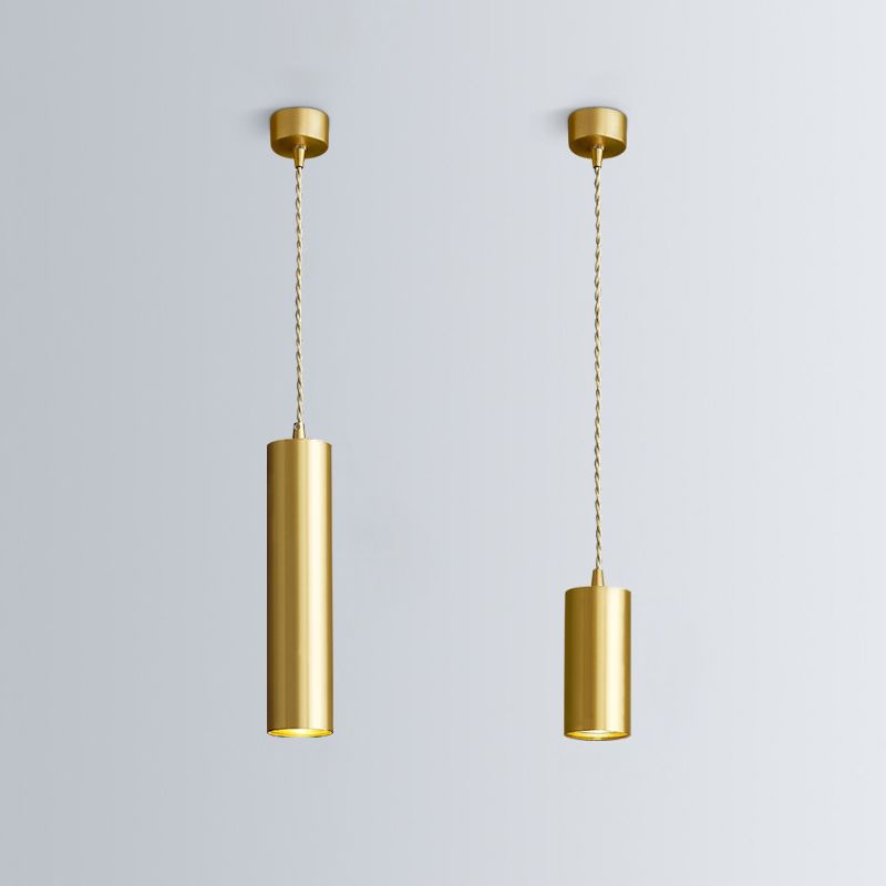Minimalism Hanging Ceiling Light Metal 1-Light Cylinder Ceiling Pendant Light