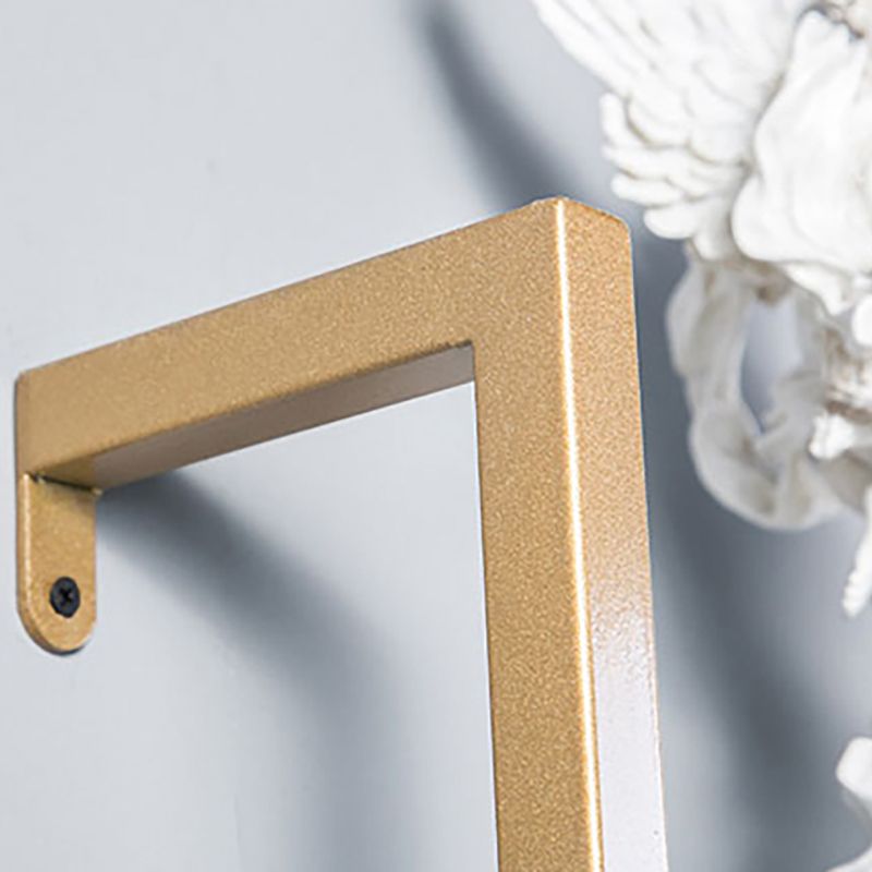 Contemporary Wall Unit Bookcase Metal Frame Pine Wood Shelf Bookshelf