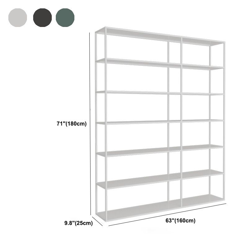Modern Open Storage Bookcase 9.8" W Iron Frame Bookshelf with Shelves