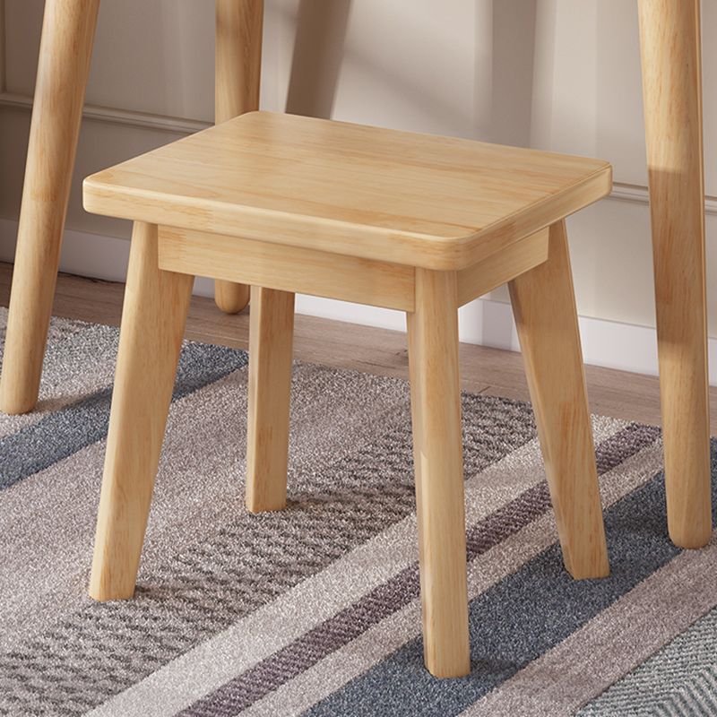 2-Drawers Mirror Table Dressing Table Solid Wood Make-up Vanity