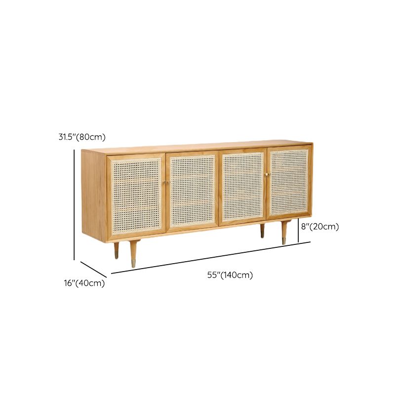 Wooden Home Sideboard Farmhouse Style Simple Rectangular Side Board with Doors
