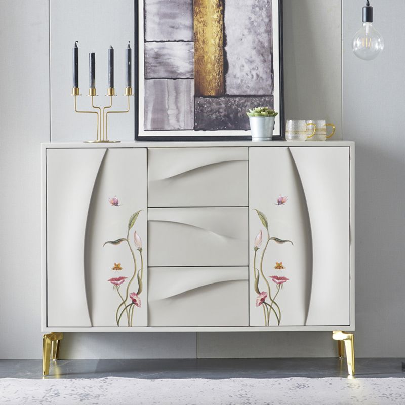 Classic Glam Horizontal Combo Dresser Wood Storage Chest Dresser for Bedroom