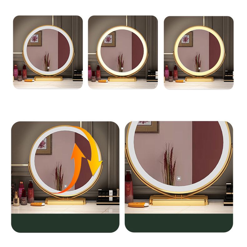 Wooden Makeup Counter Adjustable Mirror Vanity Dressing Table with Drawer