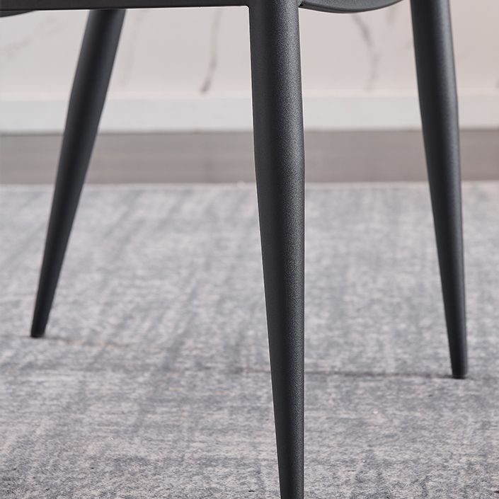 Fauteuil contemporain en simili cuir, finition mate, chaise de salle à manger à dossier ouvert