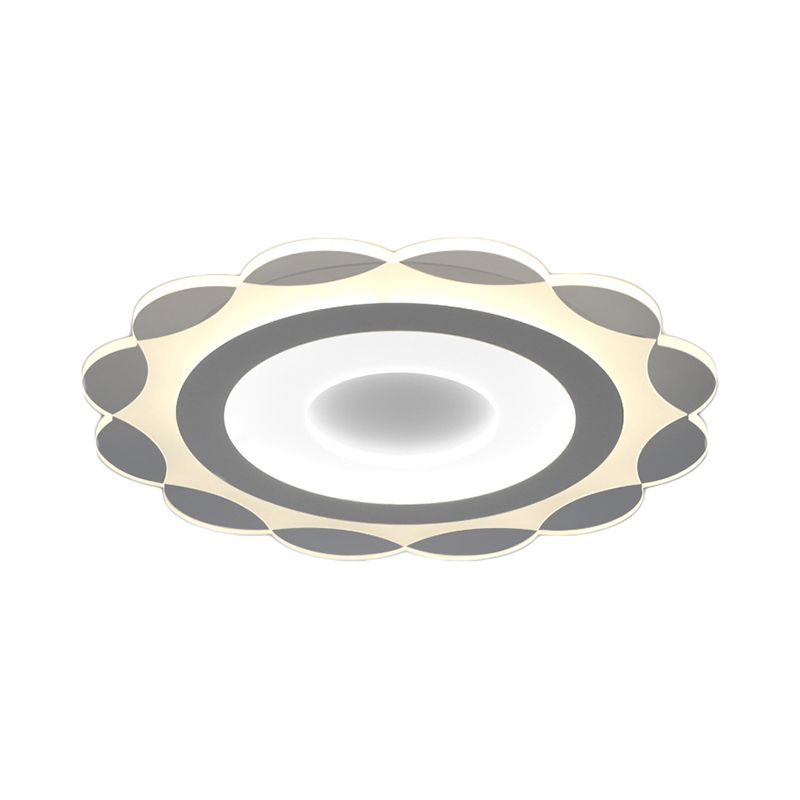 Acrylique Bloom Ceiling Flush Mount Light Simplicity White LED Flushmount Lighting in Warm / White Light, 16.5 "/24.5" /31 " Wide