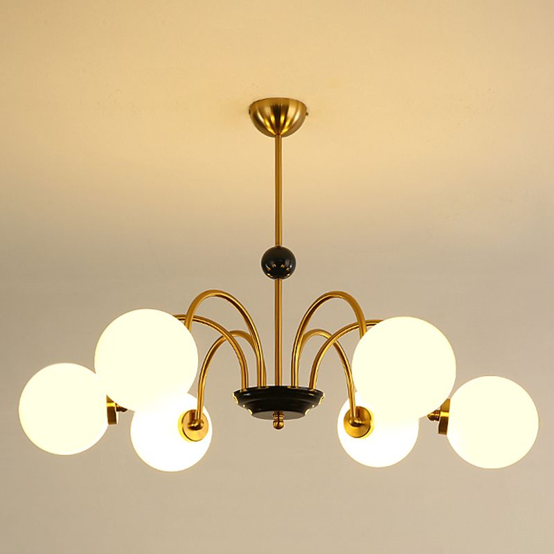 Luces de lámpara moderna con vidrio de ópalo blanco esmerilado para el dormitorio del comedor