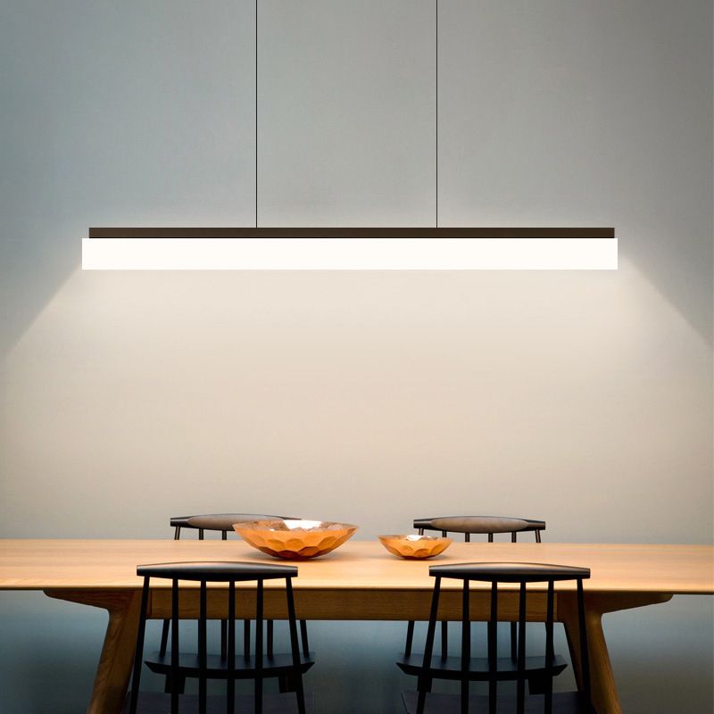 Modern Style Dining Chandelier Lamp Dining Room LED Rectangle Pendant Light Fixture