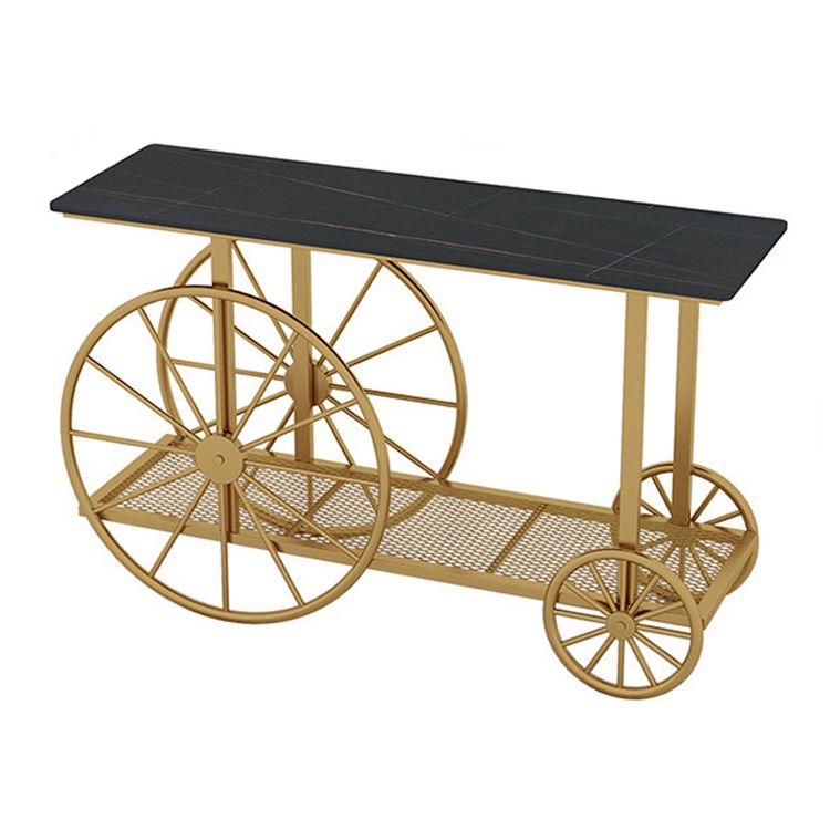 Glam Rectangle Accent Table Antique Finish Console Sofa Table