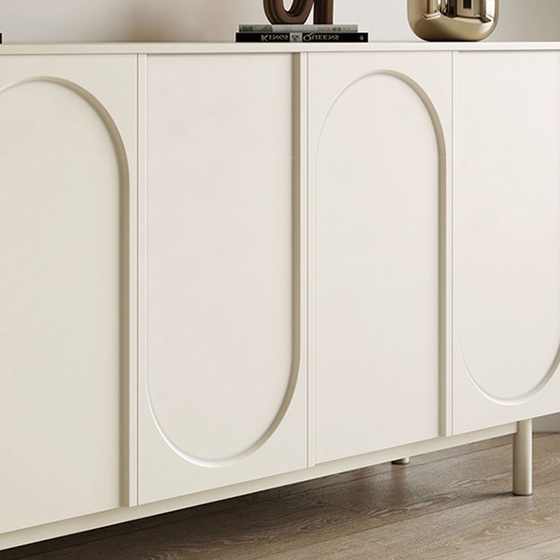 Modern White Wood Server Table Sideboard Cabinets Included for Home