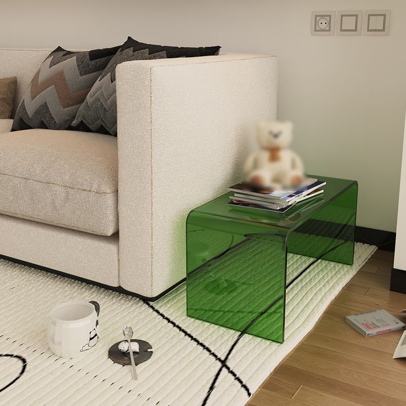 Modernistic Style Accent Side Table Rectangular Shape Plastic End Table