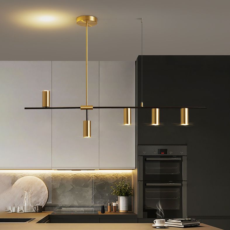 Nordic Simple Dining Table Island Lamp Kitchen Dining Pendant Lamp in Gold